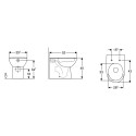 WC-Standtoilette wandnah mit horizontalem und vertikalem Abgang Geberit Selnova Sanitärkeramik Angebot