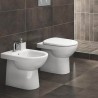 WC-Standtoilette wandnah mit horizontalem und vertikalem Abgang Geberit Selnova Sanitärkeramik Verkauf