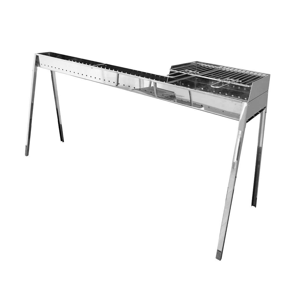 Fornacella Canalina Grill für Arrosticini Spieße mit Kohle und Paratia-Kit Milano 100+40 Plus