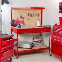 Werkbank mit Wand mit Löchern und Schublade Garage Arbeitstisch Max 120x60x150 cm 