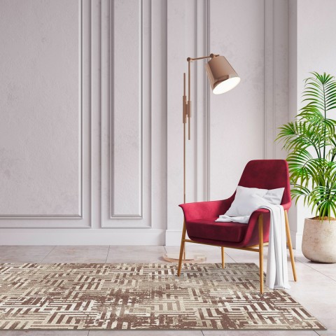 Modernes Design Rechteckiger Wohnzimmerteppich Opera Hypno Braun Aktion