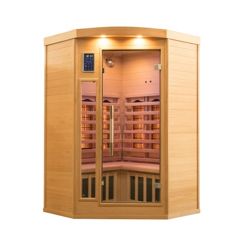 Ecksauna aus Holz für Zuhause 2/3 Personen Infrarot Apollon 2C Aktion