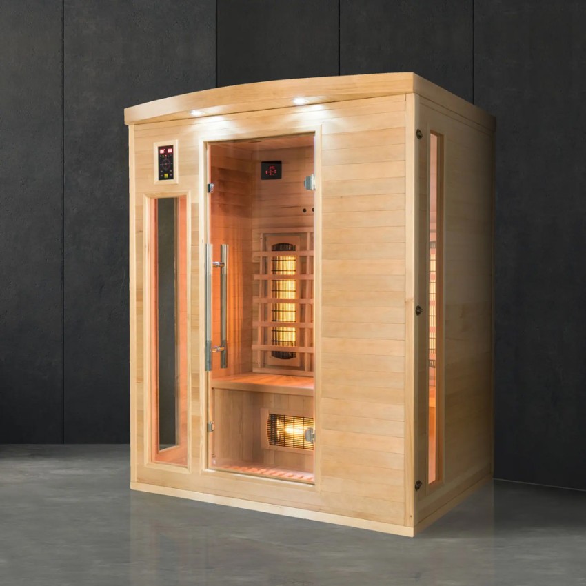 Finnische Infrarotsauna von Zuhause Aus Holz 3 Personen Quarz Apollon 3