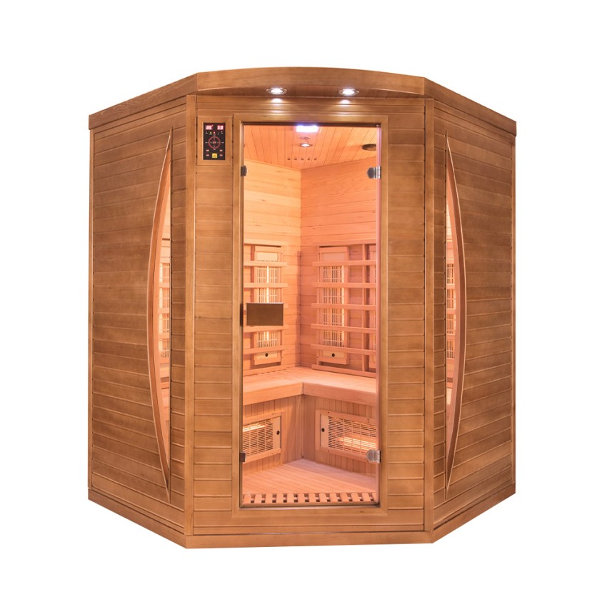 Finnische Infrarotsauna Eckig 3 Personen von Zuhause Dual Healthy Spectra 4
