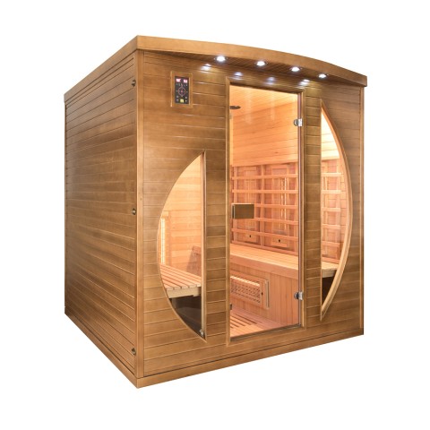 Infrarot-Sauna aus Holz für 4 Personen, finnisch, Heimgebrauch Dual Healthy Spectra 5 Aktion