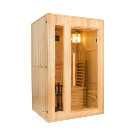 Traditionelle finnische Sauna aus Holz für Zuhause, 2 Personen, Ofen 3,5 kW Zen 2 Aktion