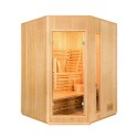 Heimsauna Finnisch 3-Personen Eckmodell mit Elektroofen 4,5 kW Zen 3C Aktion