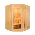Heimsauna Finnisch 3-Personen Eckmodell mit Elektroofen 4,5 kW Zen 3C Aktion