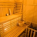 Heimsauna Finnisch 3-Personen Eckmodell mit Elektroofen 4,5 kW Zen 3C Sales