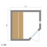 Heimsauna Finnisch 3-Personen Eckmodell mit Elektroofen 4,5 kW Zen 3C Auswahl