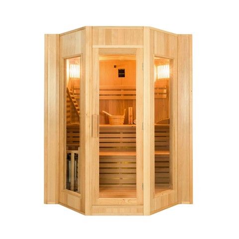 Traditionelle finnische Heimsauna 4 Personen aus Holz mit Elektroheizung Zen 4 Aktion