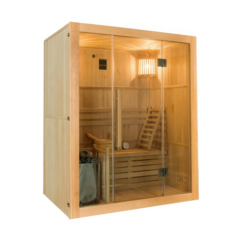 Finnische Sauna Holz 3-Sitzer Ofen 3,5 kW Sense 3