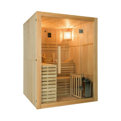 Finnische Holzsauna für 4 Personen, 4,5 kW Ofen Sense 4, für Zuhause Aktion