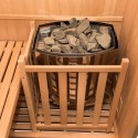 Finnische Heimsauna für 4 Personen aus Holz mit 6 kW Ofen Sense 4 Modell
