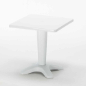 Weiß Quadratisch Tisch und 2 Stühle Farbiges Polypropylen-Innenmastenset Grand Soleil Paris Patio 