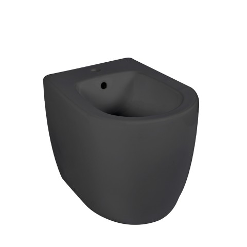 Schwarzes Standbidet wandnah modern Badezimmer Sanitär Strong Aktion
