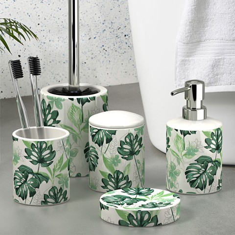 Badezimmerzubehör-Set: Zahnputzbecher, Seifenschale, WC-Bürste, Seifenspender Gardena Aktion