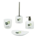 Badezimmer-Zubehörset: Seifenschale, Seifenspender, Zahnputzbecher, Toilettenbürstenhalter Palm Verkauf