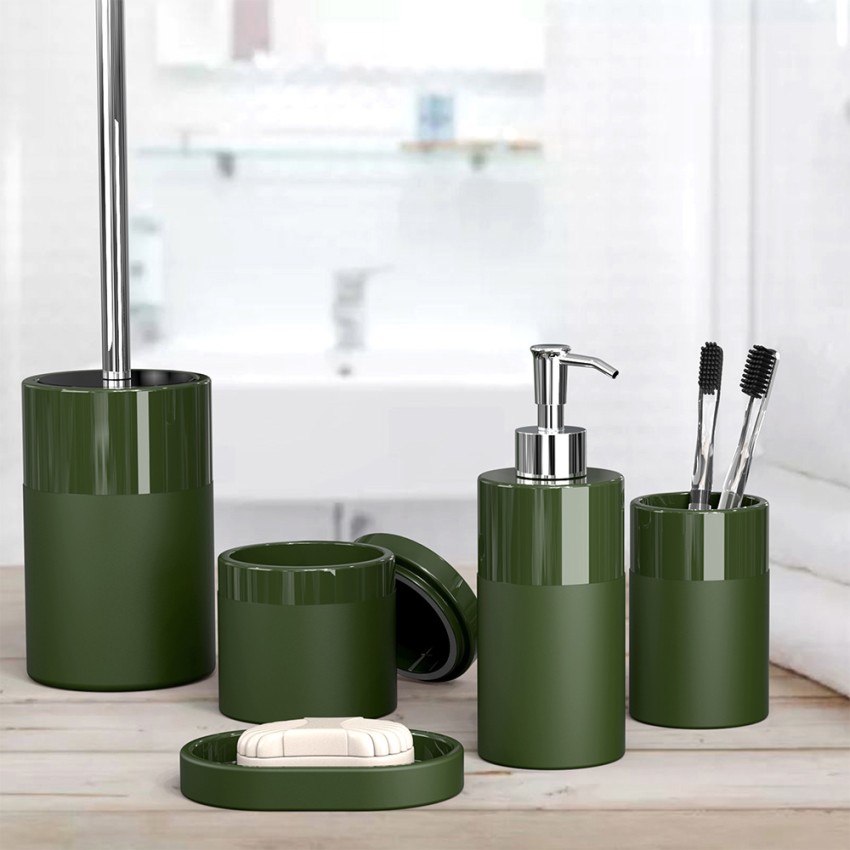 Badezimmer-Zubehörset Seifenspender Zahnputzbecher Toilettenbürstenhalter Olivia Aktion Badezimmer-Zubehörset Seifenspender Zahnputzbecher Toilettenbürstenhalter Olivia Aktion