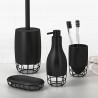 Badezimmer-Set weiß schwarz mit Zahnbürstenhalter, Seifenspender und Toilettenbürste Grid Angebot