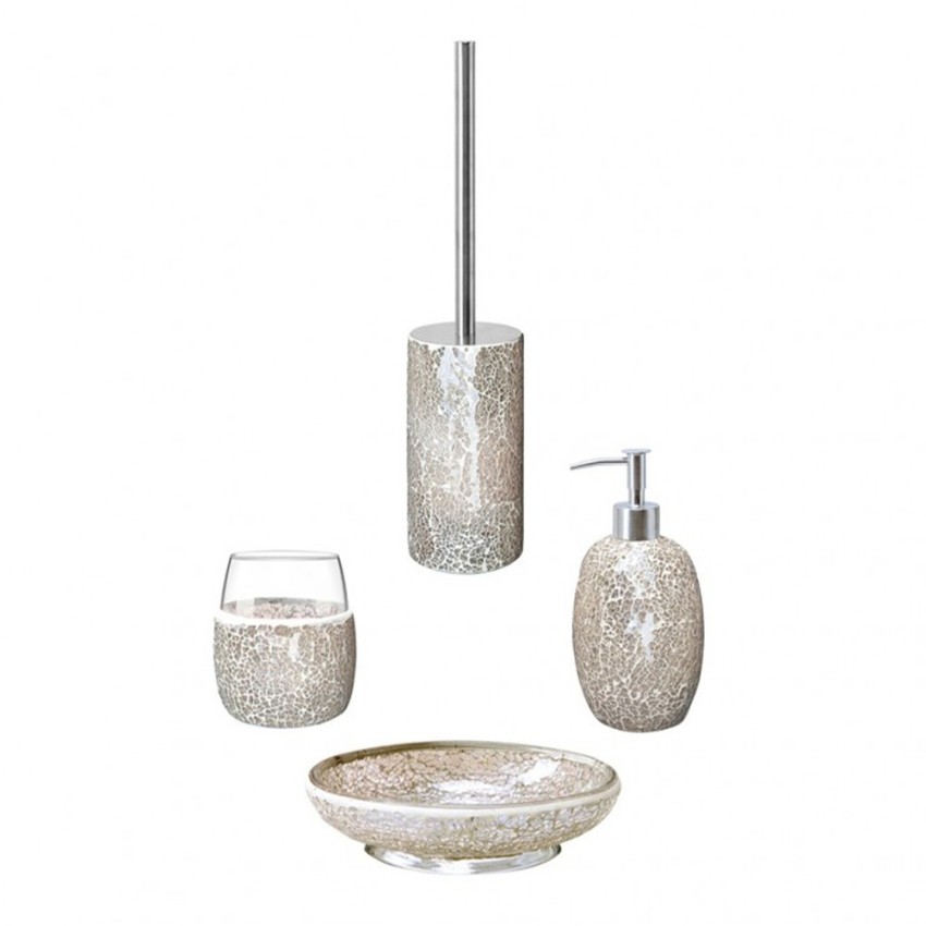 Badezimmer-Set mit Zahnbürstenhalter, Seifenspender und Toilettenbürste Dora Aktion