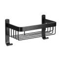 Schwarzes, verchromtes Aluminium-Duschregal zur Wandmontage mit 1 Ebene Attractive Sales