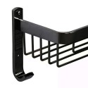 Schwarzes, verchromtes Aluminium-Duschregal zur Wandmontage mit 1 Ebene Attractive Katalog