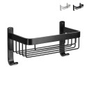Schwarzes, verchromtes Aluminium-Duschregal zur Wandmontage mit 1 Ebene Attractive Aktion