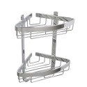 Eck-Duschablage zur Wandmontage mit 2 Ablagen, schwarz verchromtes Aluminium Attractive Sales