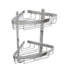 Eck-Duschablage zur Wandmontage mit 2 Ablagen, schwarz verchromtes Aluminium Attractive Sales
