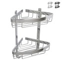Eck-Duschablage zur Wandmontage mit 2 Ablagen, schwarz verchromtes Aluminium Attractive Aktion