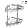 Eck-Duschablage zur Wandmontage mit 2 Ablagen, schwarz verchromtes Aluminium Attractive Aktion