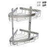 Eck-Duschablage zur Wandmontage mit 2 Ablagen, schwarz verchromtes Aluminium Attractive Aktion