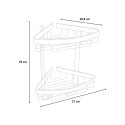 Eck-Duschablage zur Wandmontage mit 2 Ablagen, schwarz verchromtes Aluminium Attractive Modell