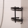 Eck-Duschablage zur Wandmontage mit 2 Ablagen, schwarz verchromtes Aluminium Attractive Angebot