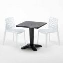 Schwarz Quadratisch Tisch und 2 Stühle Farbiges Polypropylen-Innenmastenset Grand Soleil Gruvyer Aia