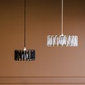 Hängelampe Wohnzimmer Decke mit Textilschirm und Seil Macaron D30 
