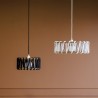 Hängelampe Wohnzimmer Decke mit Textilschirm und Seil Macaron D30 