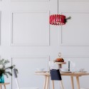 Hängelampe Wohnzimmer Decke mit Textilschirm und Seil Macaron D30 Maße
