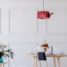 Hängelampe Wohnzimmer Decke mit Textilschirm und Seil Macaron D30 Maße