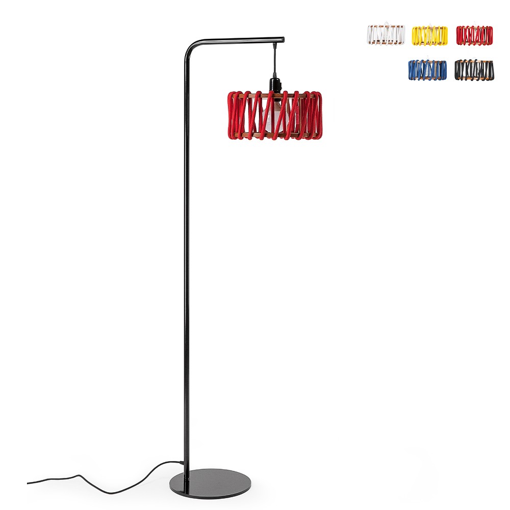Stehleuchte Stehlampe Schirm Seil Stoff Design Macaron DF30