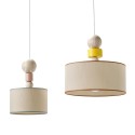 Hängelampe Deckenleuchte Design Holz Stoff Spiedino 40D Maße
