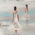Handgemaltes Reliefbild Frauen am Strand mit Rahmen 60x90cm W205 Katalog