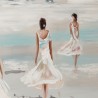 Handgemaltes Reliefbild Frauen am Strand mit Rahmen 60x90cm W205 Katalog