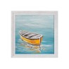Handgemaltes Gemälde Boot am Meer auf Leinwand 30x30cm mit Rahmen W605 Sales