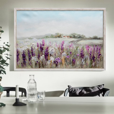 Handgemaltes Leinwandbild Landschaft Blumenfeld 60x90cm W619 Aktion