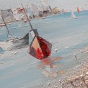Handgemaltes Gemälde auf Leinwand Hafen mit Booten 60x120cm W627 Katalog