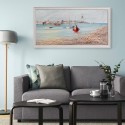 Handgemaltes Gemälde auf Leinwand Hafen mit Booten 60x120cm W627 Aktion