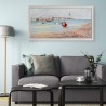 Handgemaltes Gemälde auf Leinwand Hafen mit Booten 60x120cm W627 Aktion