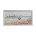 Handgemaltes Gemälde auf Leinwand Hafen mit Booten 60x120cm W627 Sales